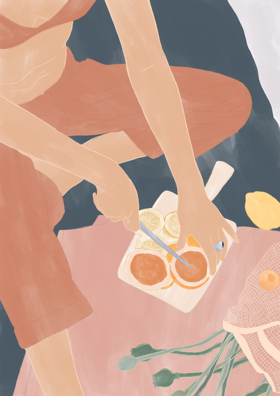 Cutting Grapefruits - Print only