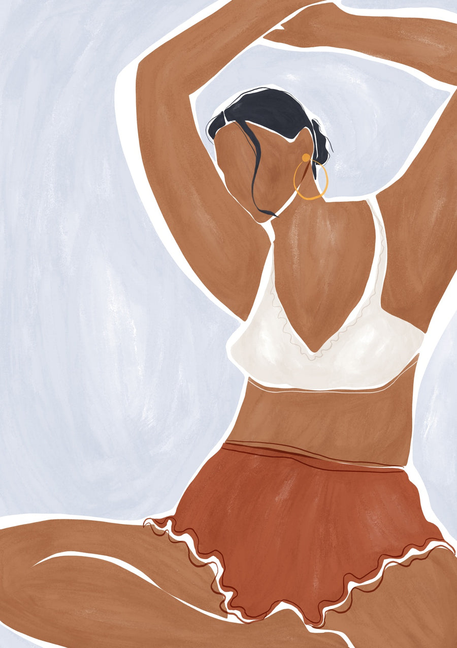 Woman Doing Yoga - Print only