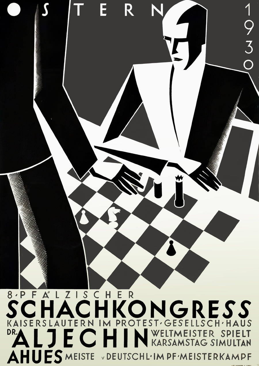 Vintage-Schachspiel - 1930 - Print only