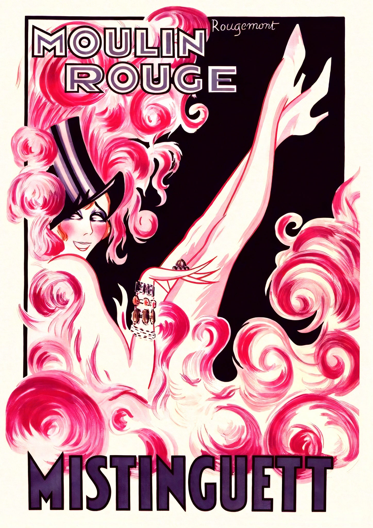 Poster Cabaret Mistinguett – Reproduction Haute Qualité 45x60 Cm – Affiche Vintage