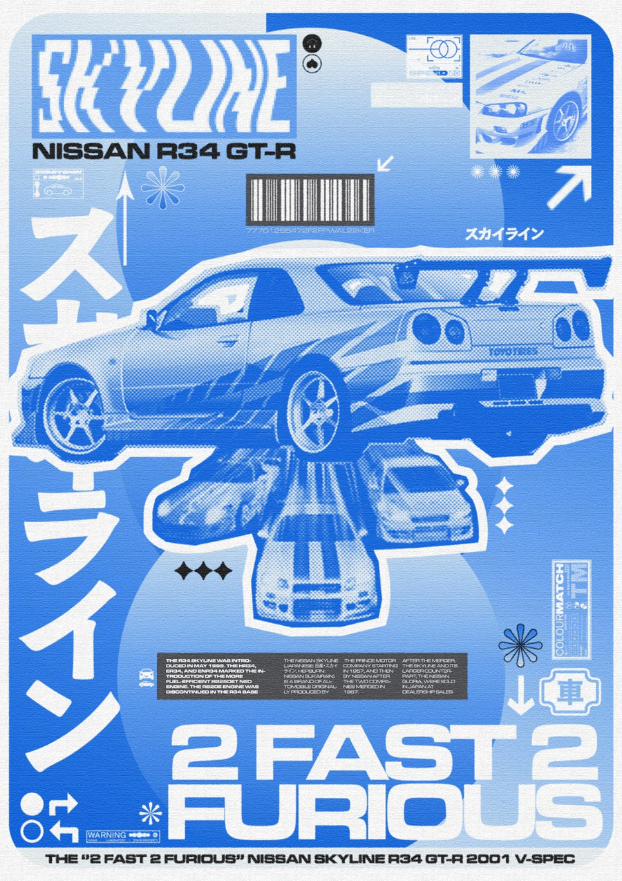 The Famous Grey & Blue Car - Print only