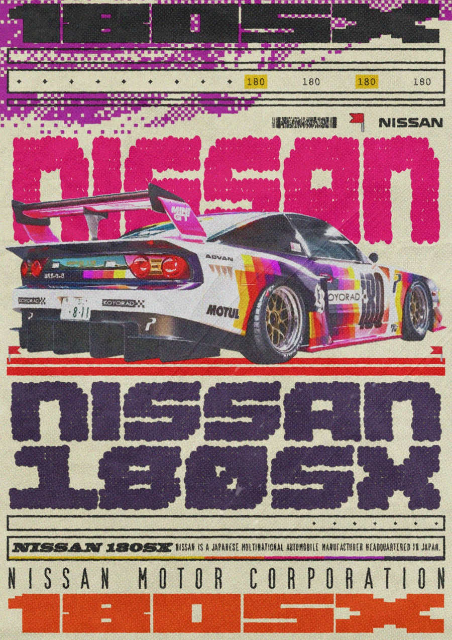 180sx Widebody Race Car - Print only