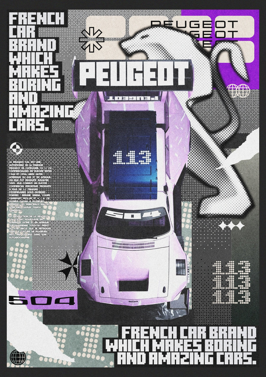 504 French Widebody Car - Print only