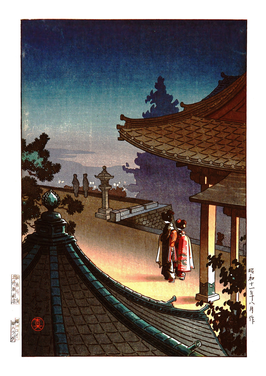 Avond bij de Miidera-tempel, Otsu - Print only