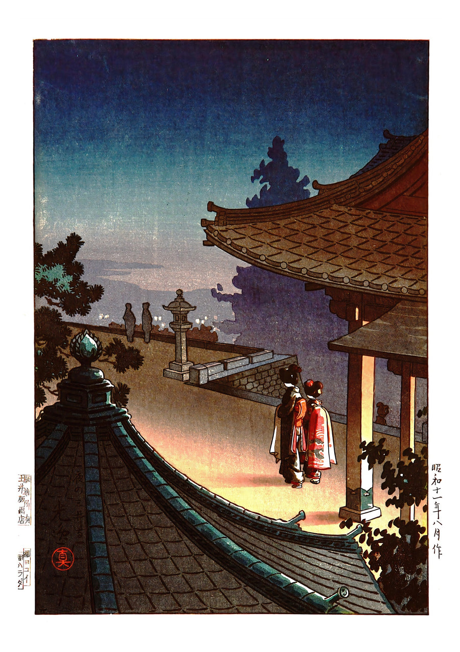 Avond bij de Miidera-tempel, Otsu - Print only