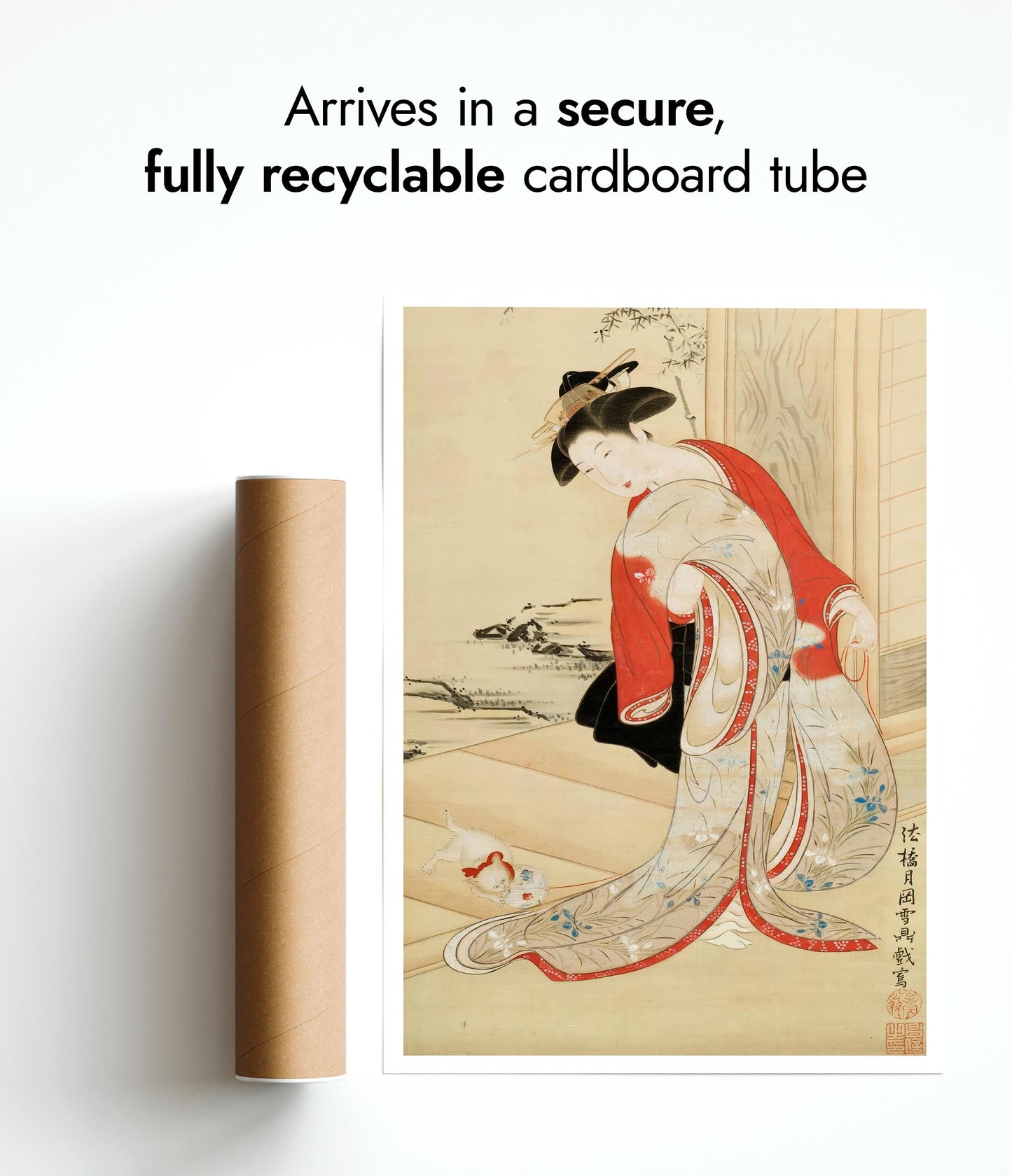 Vacker kvinna leker med katt