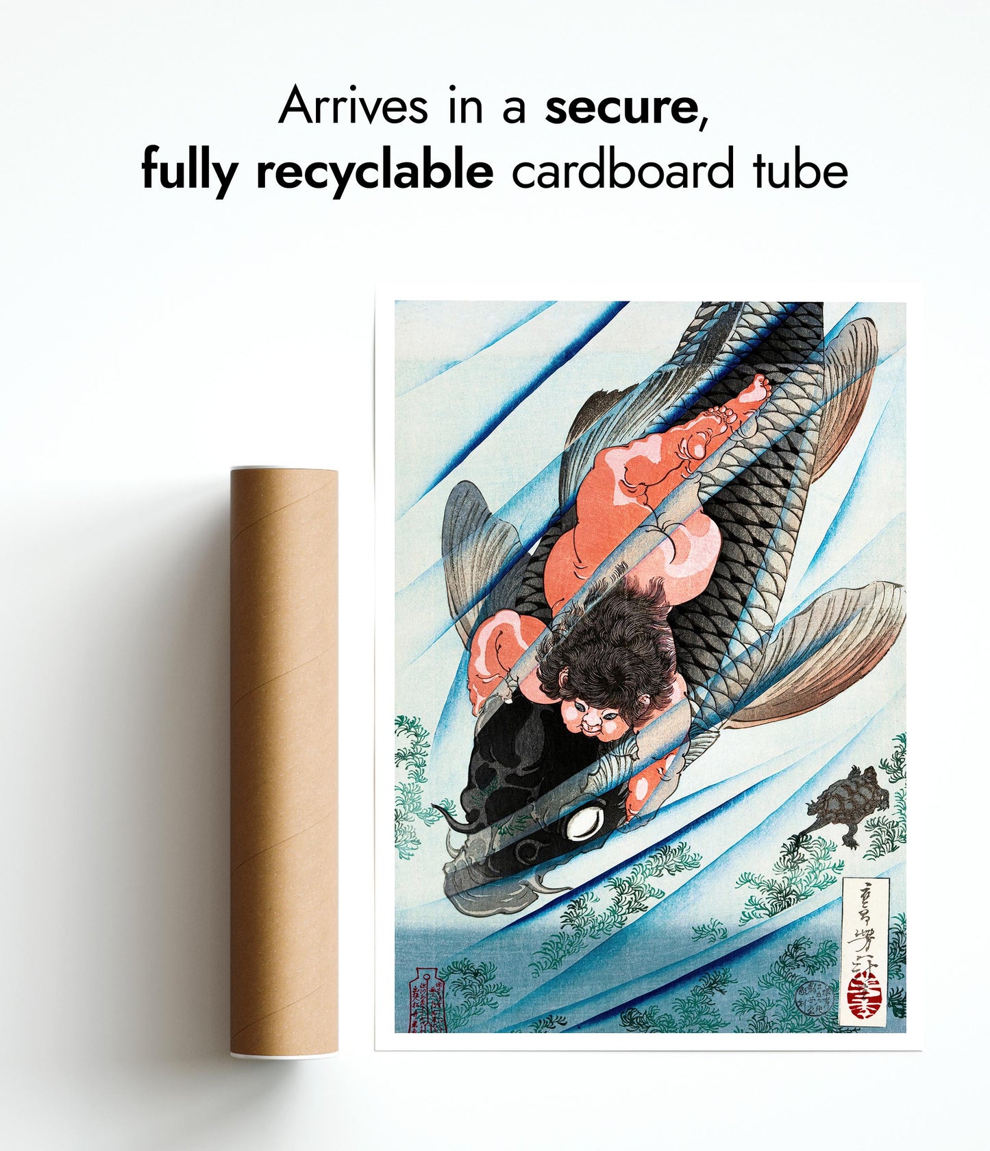 Kintaro ergreift den Karpfen