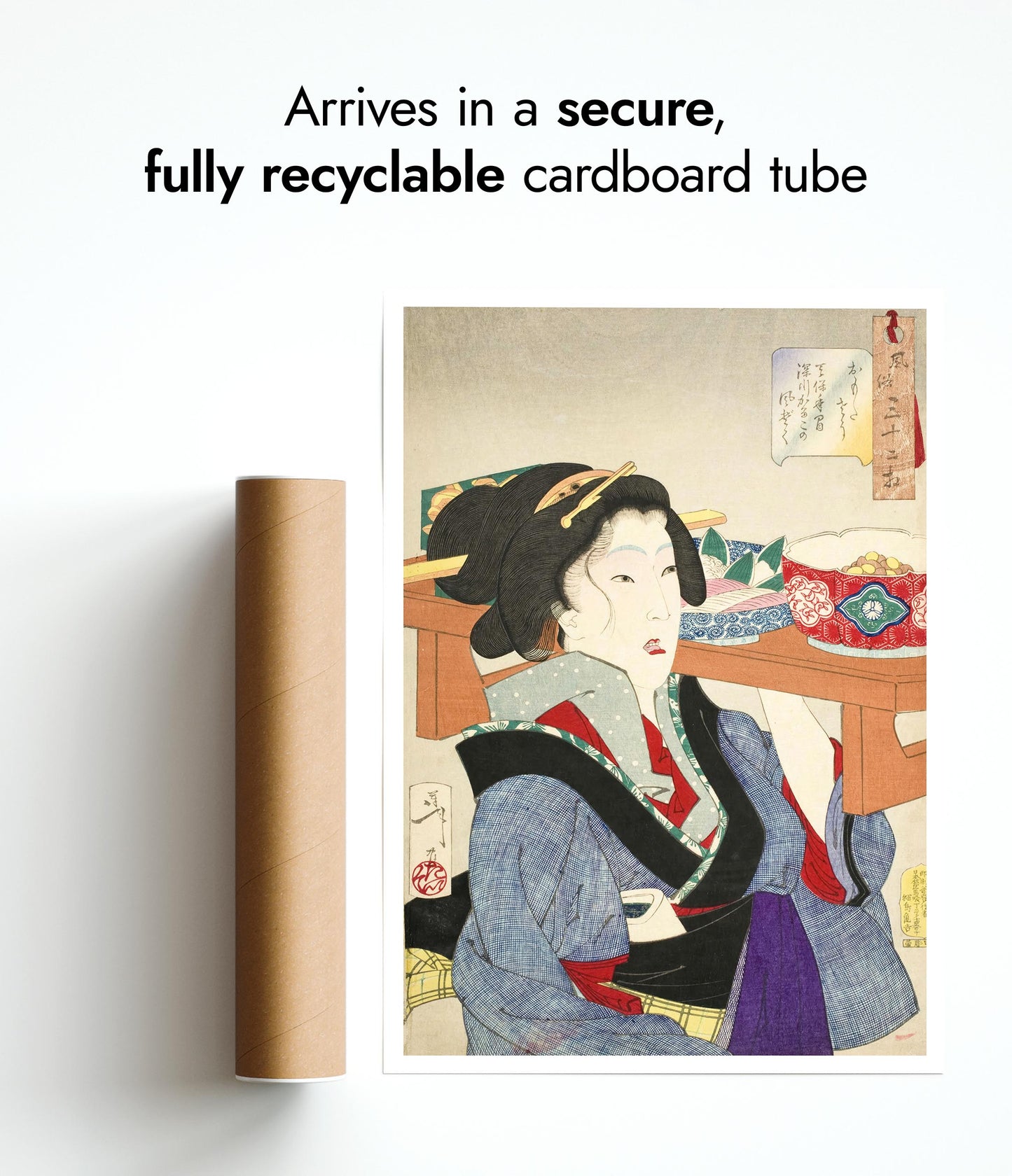 Une serveuse à Fukagawa à l'époque Tenpo