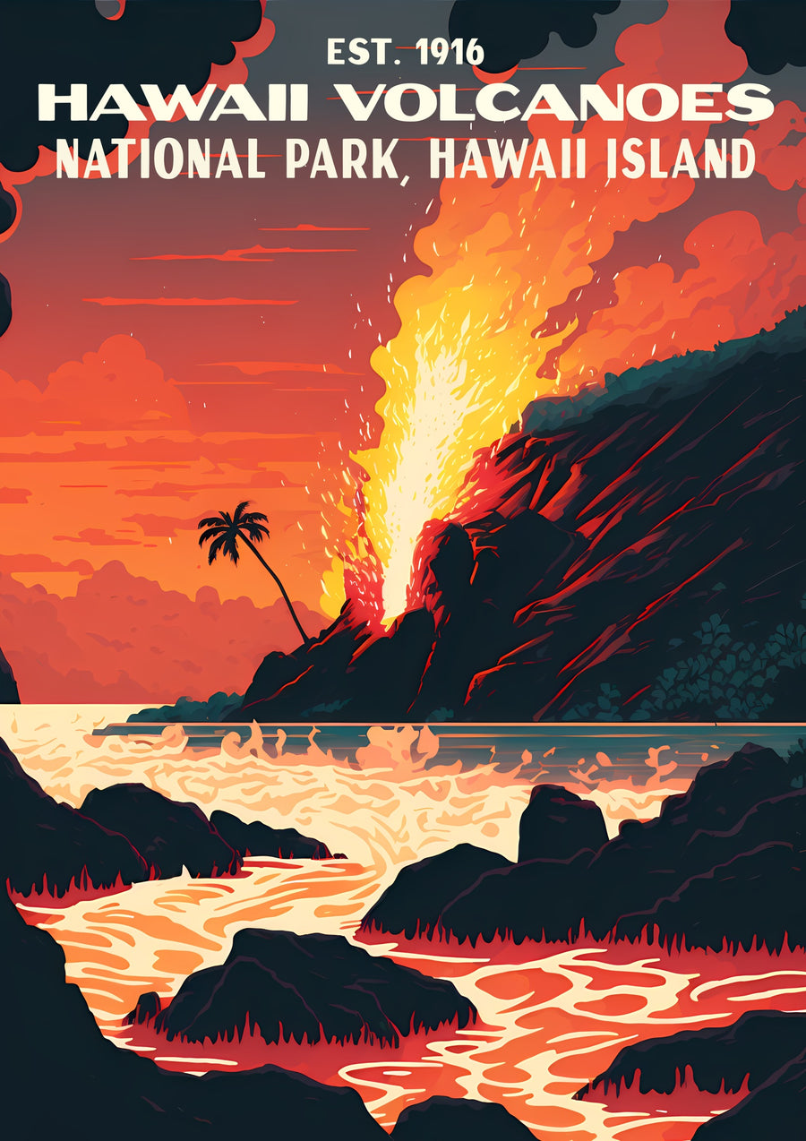 Hawaï Vulkanen, Hawaï - Print only