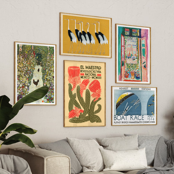 Mur de galerie éclectique
