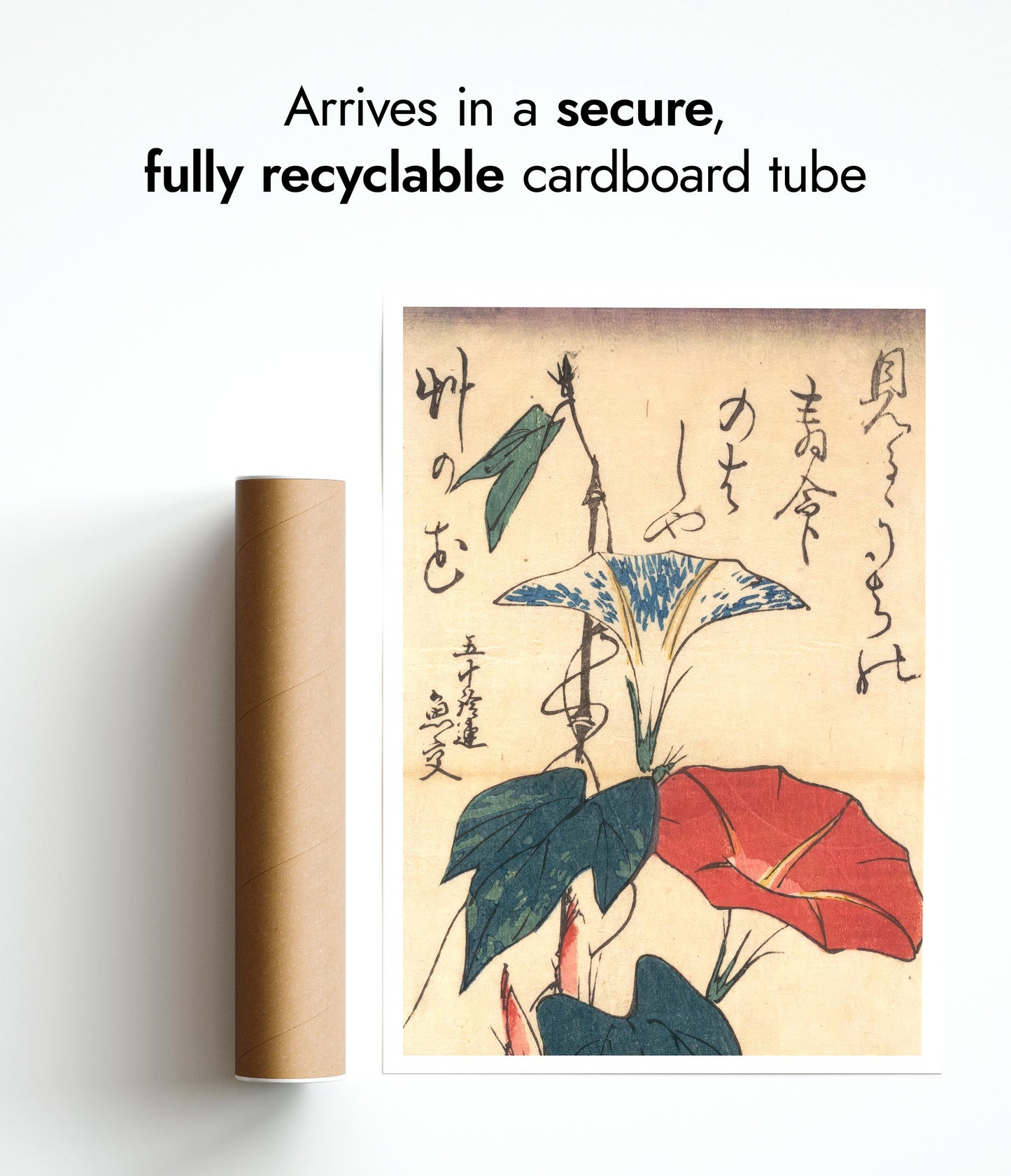 Morning Glories with Poem by Gyoko