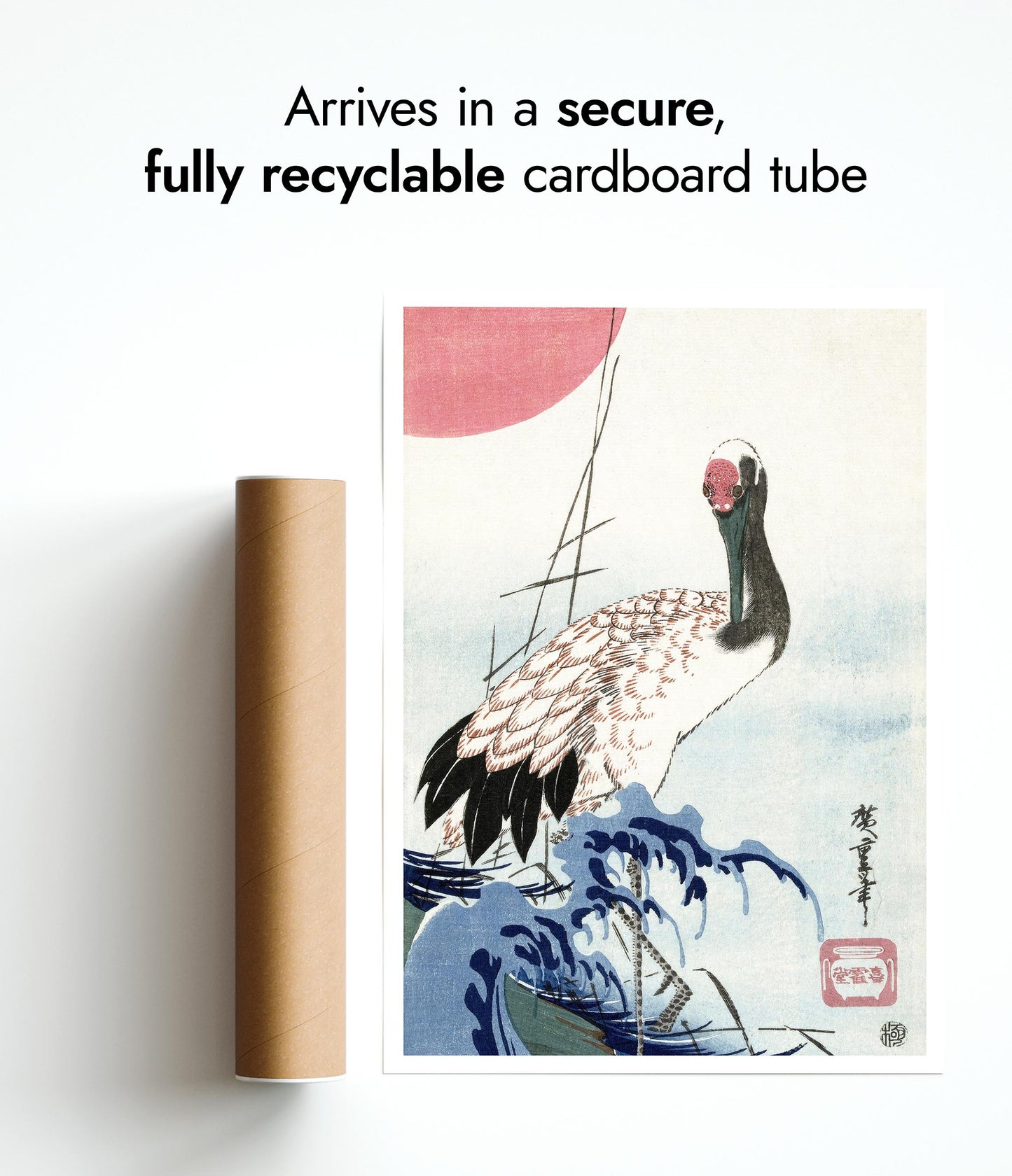 Crane, Wave & Rising Sun