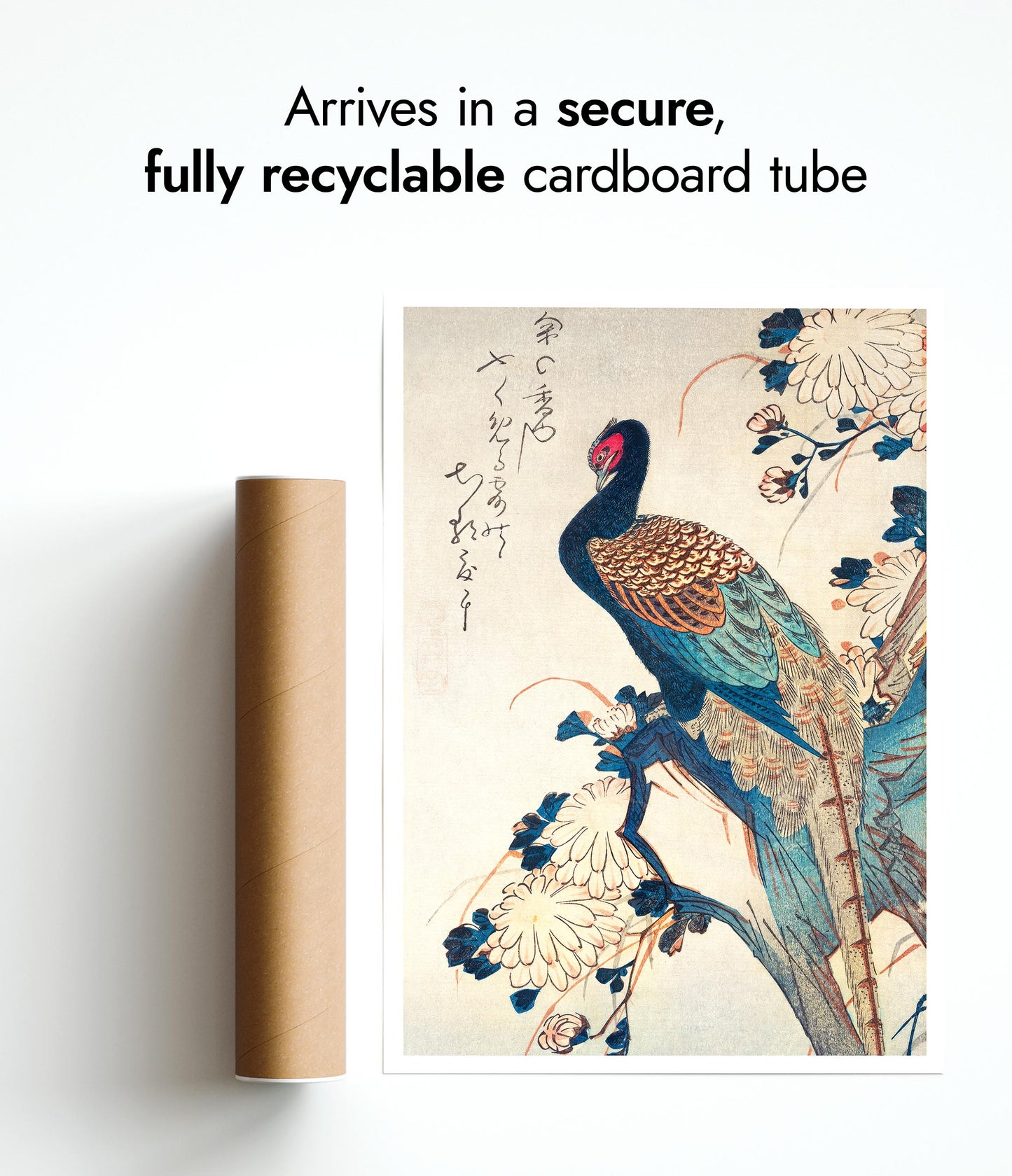 Japanse fazant en chrysanten