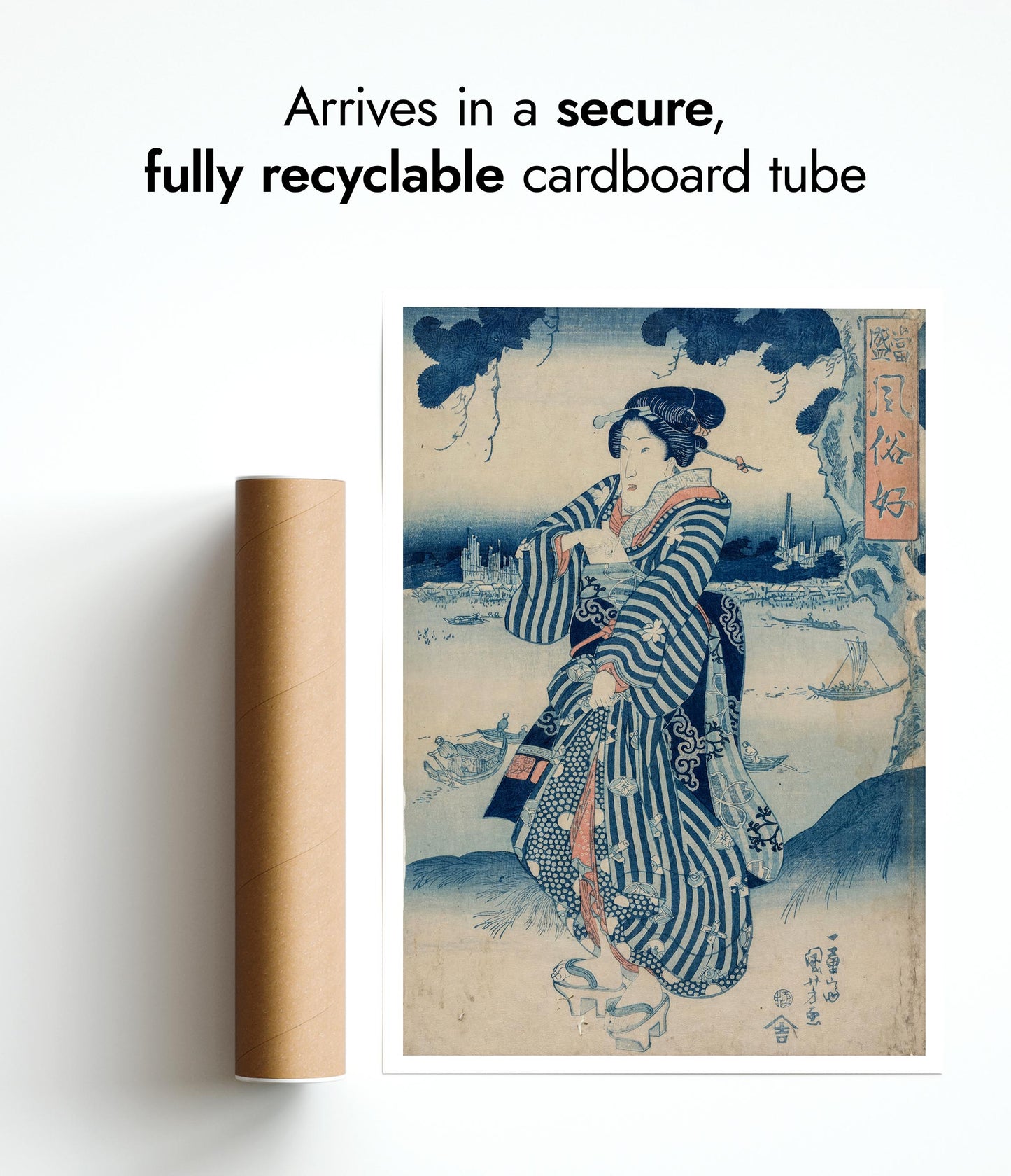 Geisha Standing on the Bank of the Sumida River