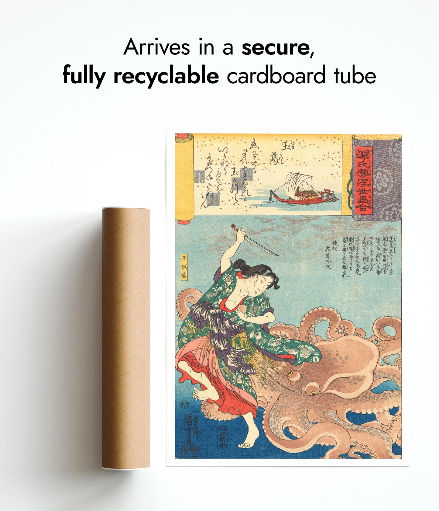 Prinsessan Tamatori slåss mot en bläckfisk