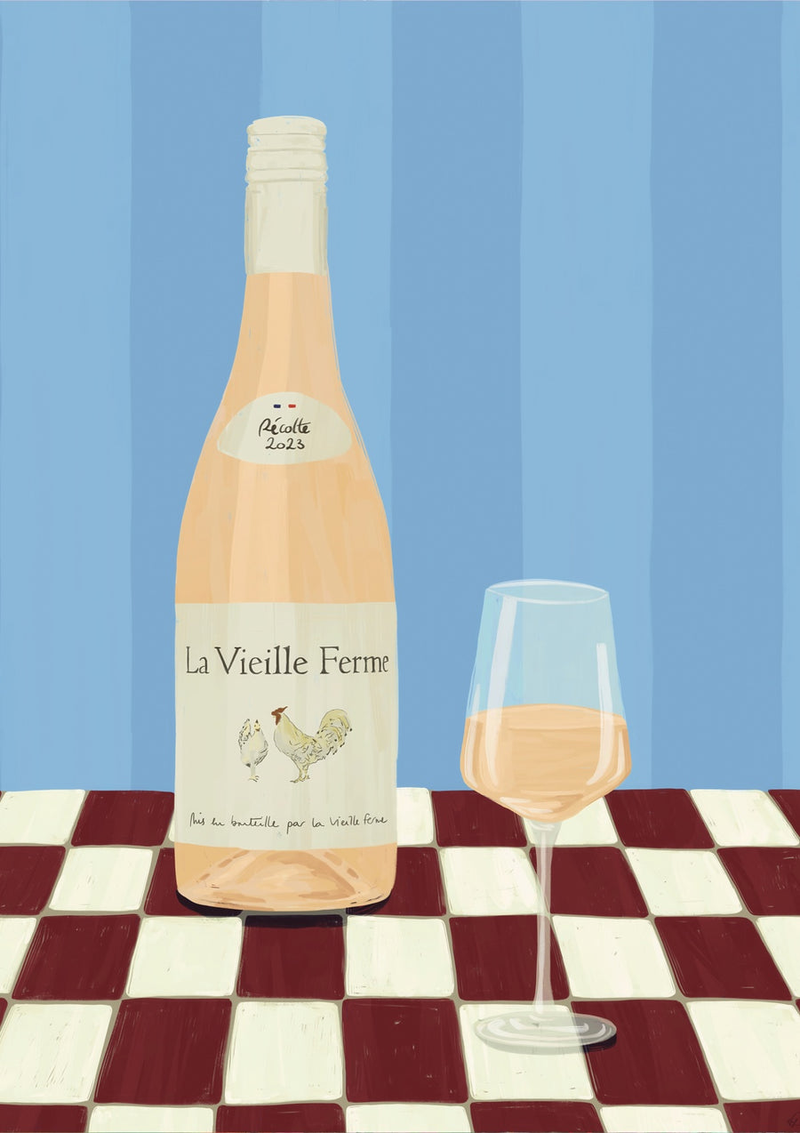 Chicken Wine Blue - Print only