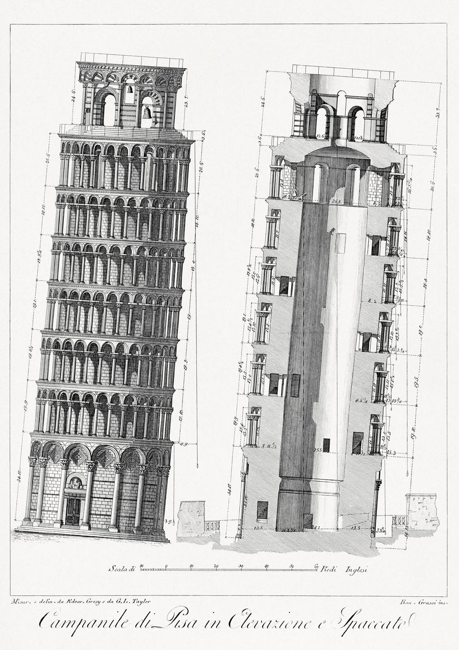 Scheve Toren van Pisa, Italië - Print only