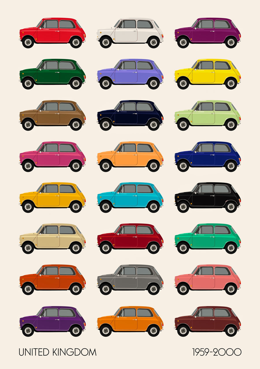 Britische klassische Schrägheckwagen - Print only