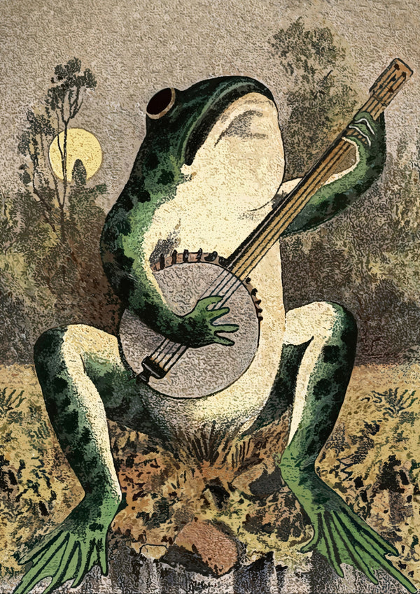 Groda som spelar banjo