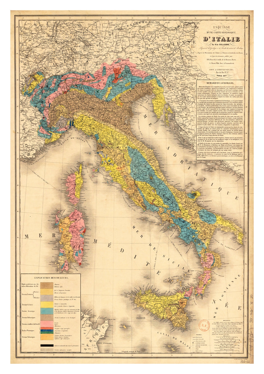 Geologisk karta över Italien - Print only