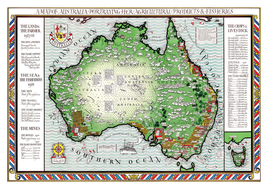 Carte de la richesse de l'Australie - Print only