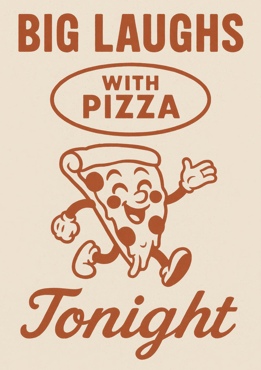 Großes Lachen mit Pizza - Print only