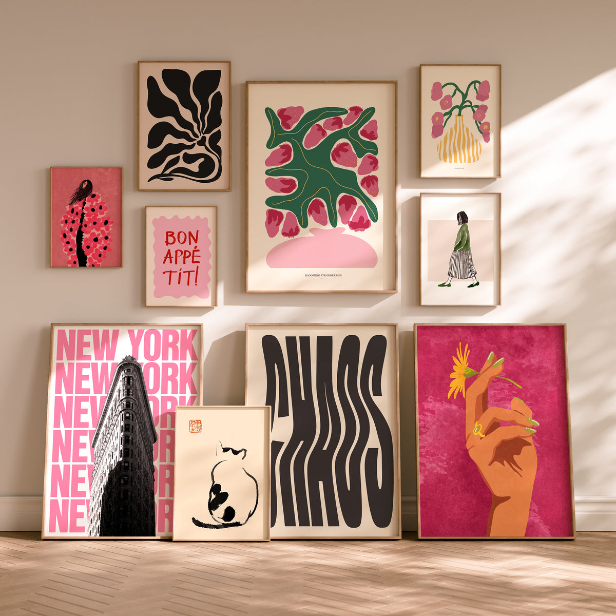 Mur de galerie éclectique