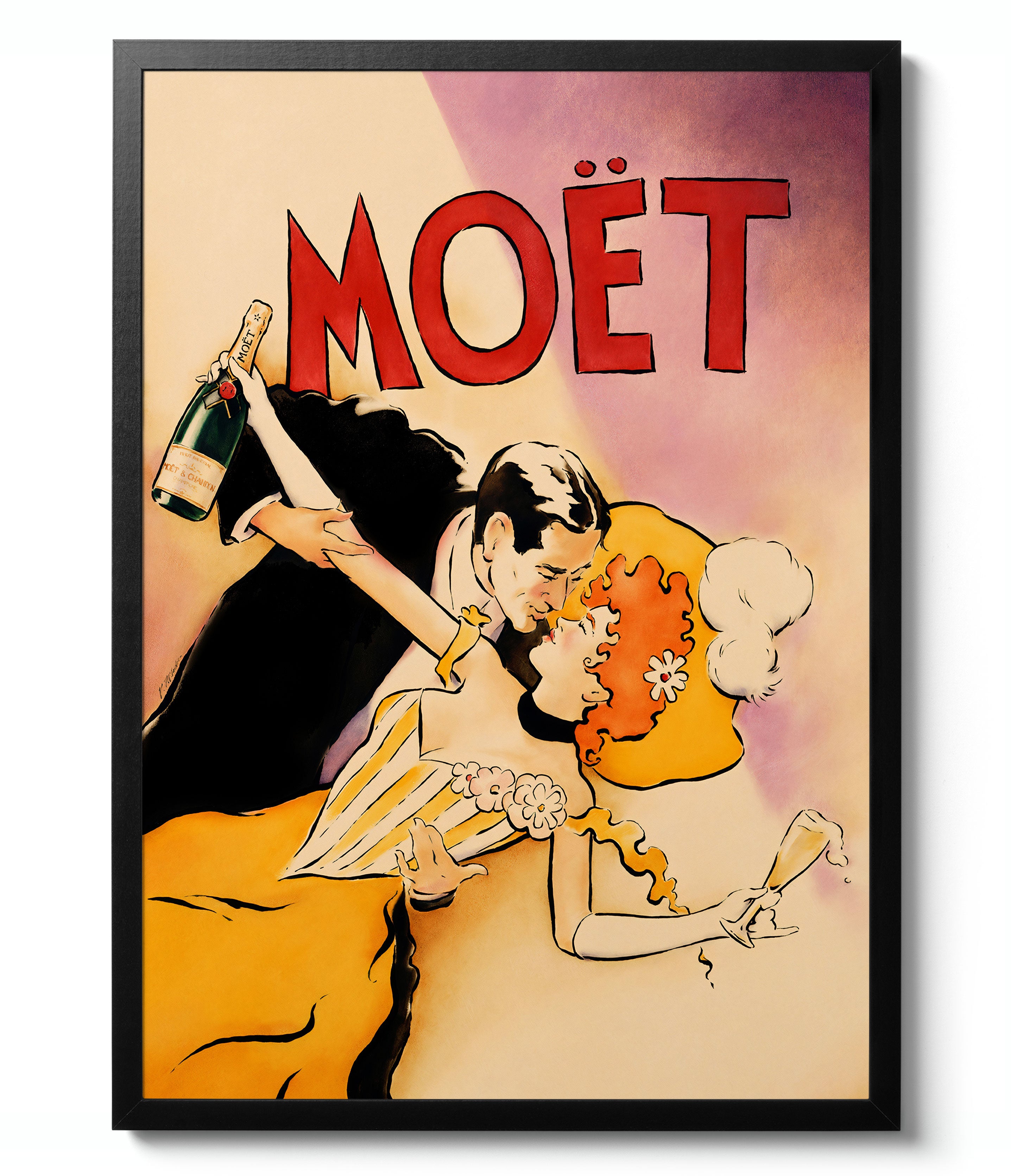 Moët, Champagne - Vintage Advert | Framed Prints & Poster