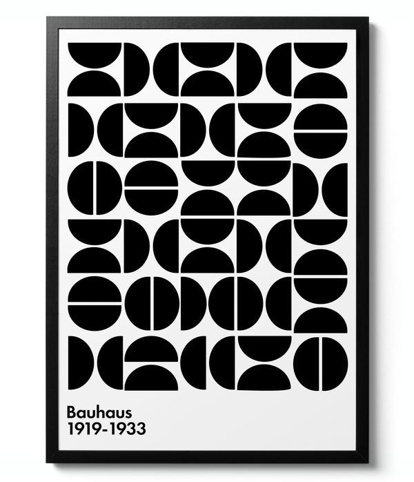 Semi-Circles Black on White - Bauhaus