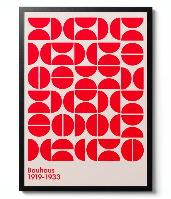 Semi-Circles Red on White - Bauhaus
