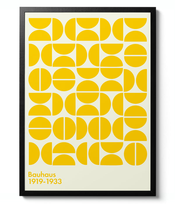 Semi-Circles Yellow on White - Bauhaus