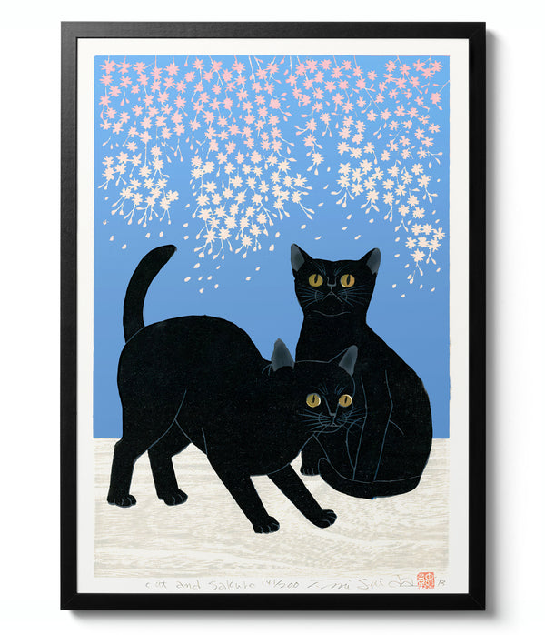 Cats & Cherry Blossom - Tadashige Nishida