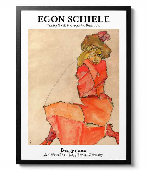 Woman in Orange Dress - Egon Schiele