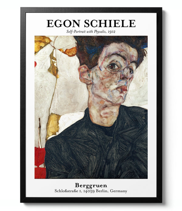 Self-Portrait with Physalis - Egon Schiele