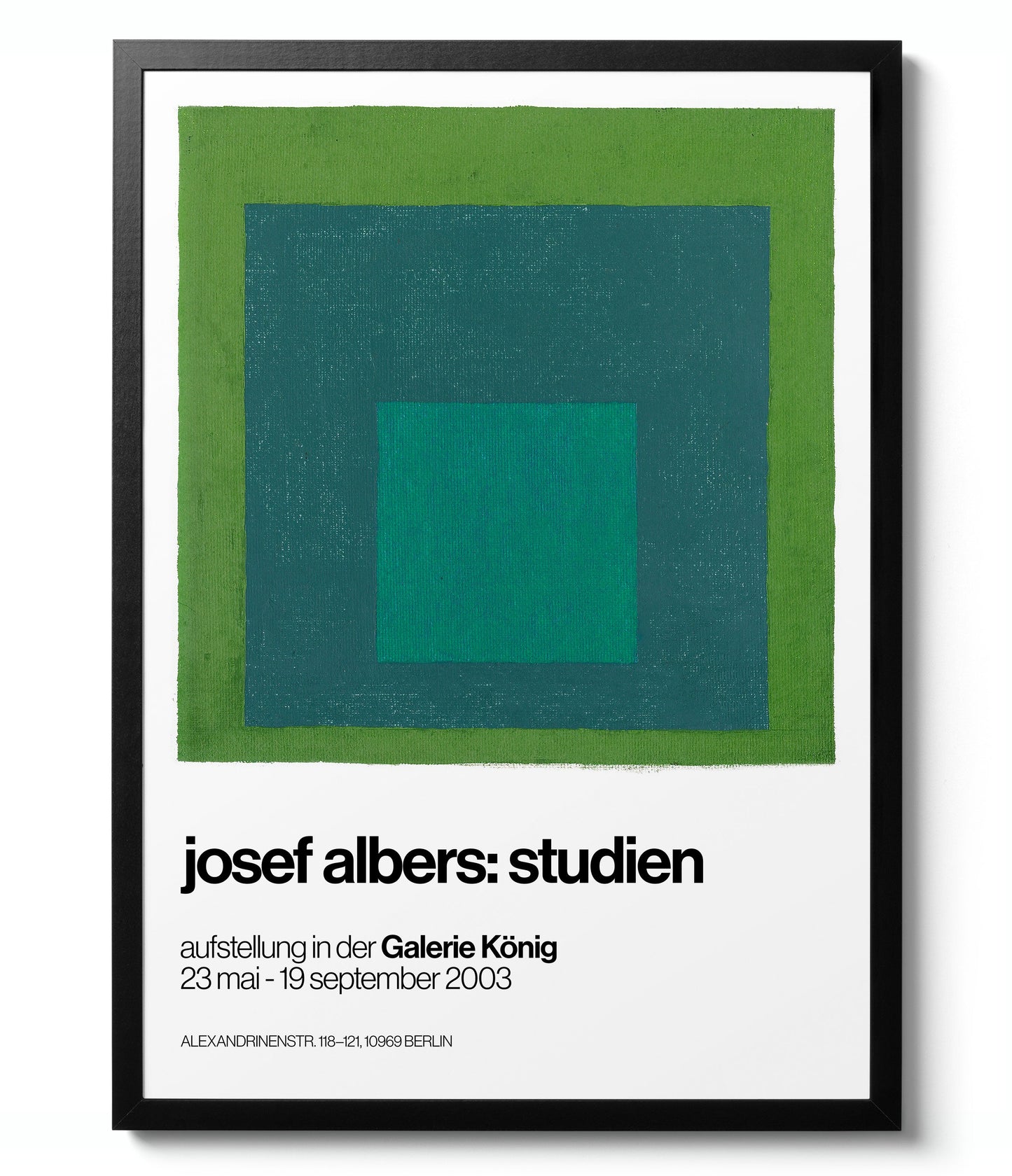 Mur vert de galerie abstraite