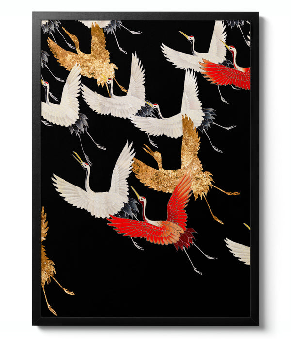 Japanese Flock of Cranes - Kimono Design