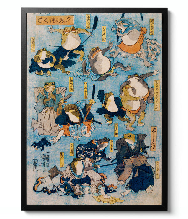 Heroes of the Kabuki Frogs - Utagawa Kuniyoshi