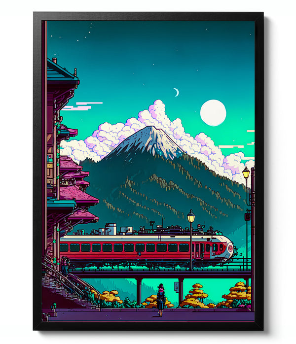 Train Station Fuji - Pixel Art