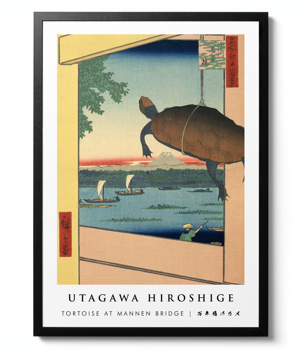 Tortoise at Mannen Bridge - Utagawa Hiroshige