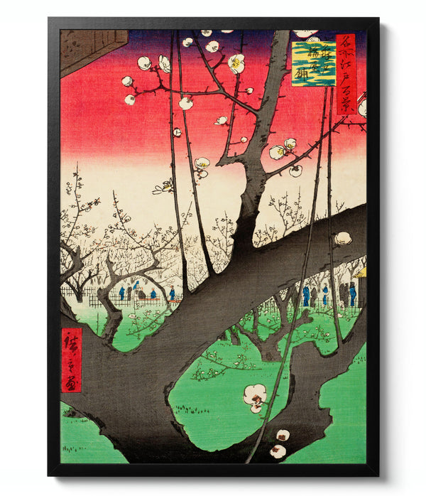 Woodblock The Plum Blossom Garden at Kameido - Utagawa Hiroshige