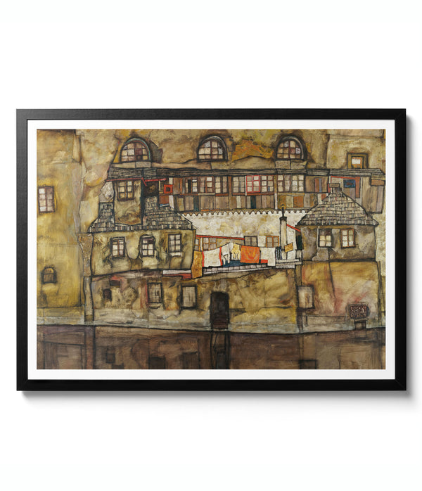 House Wall on the River - Egon Schiele