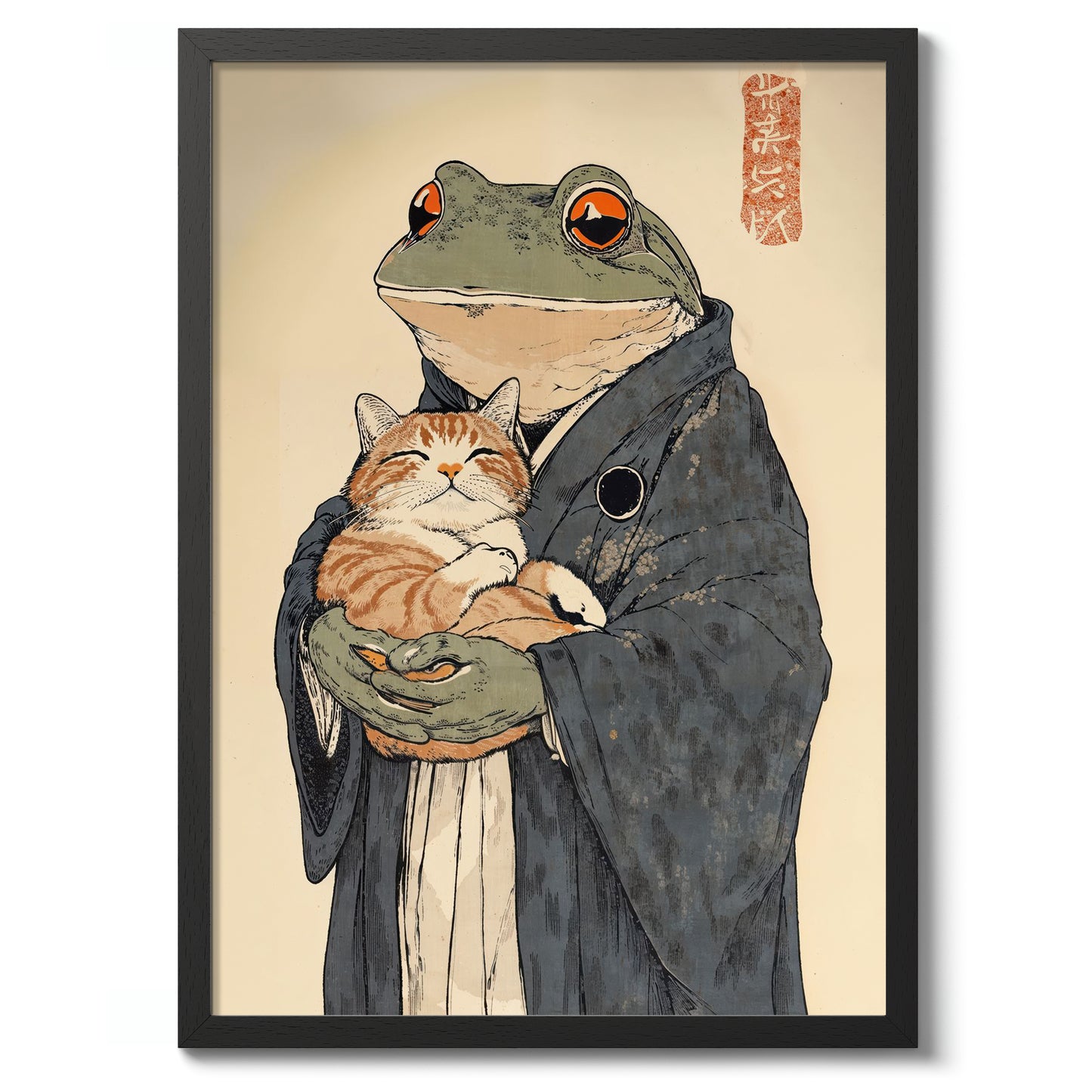 Frog Holding Cat