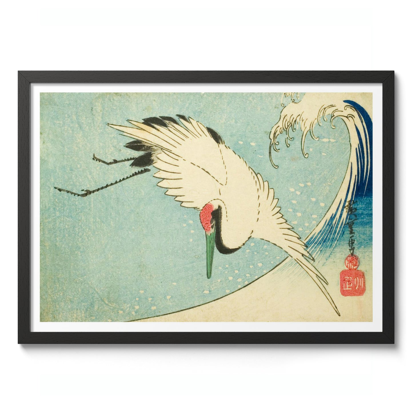 Crane Lying Over Wave