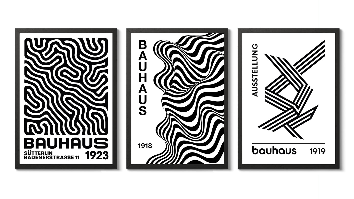 Lignes Bauhaus en noir et blanc