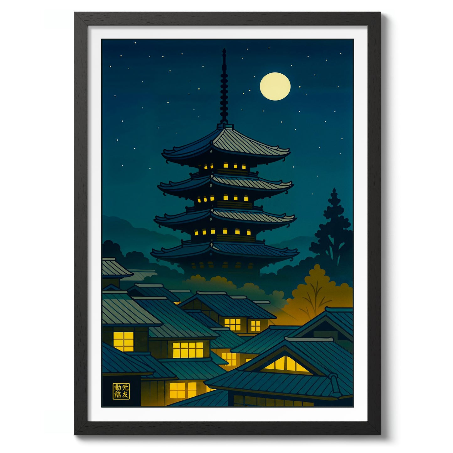 Pagoda by Moonlight