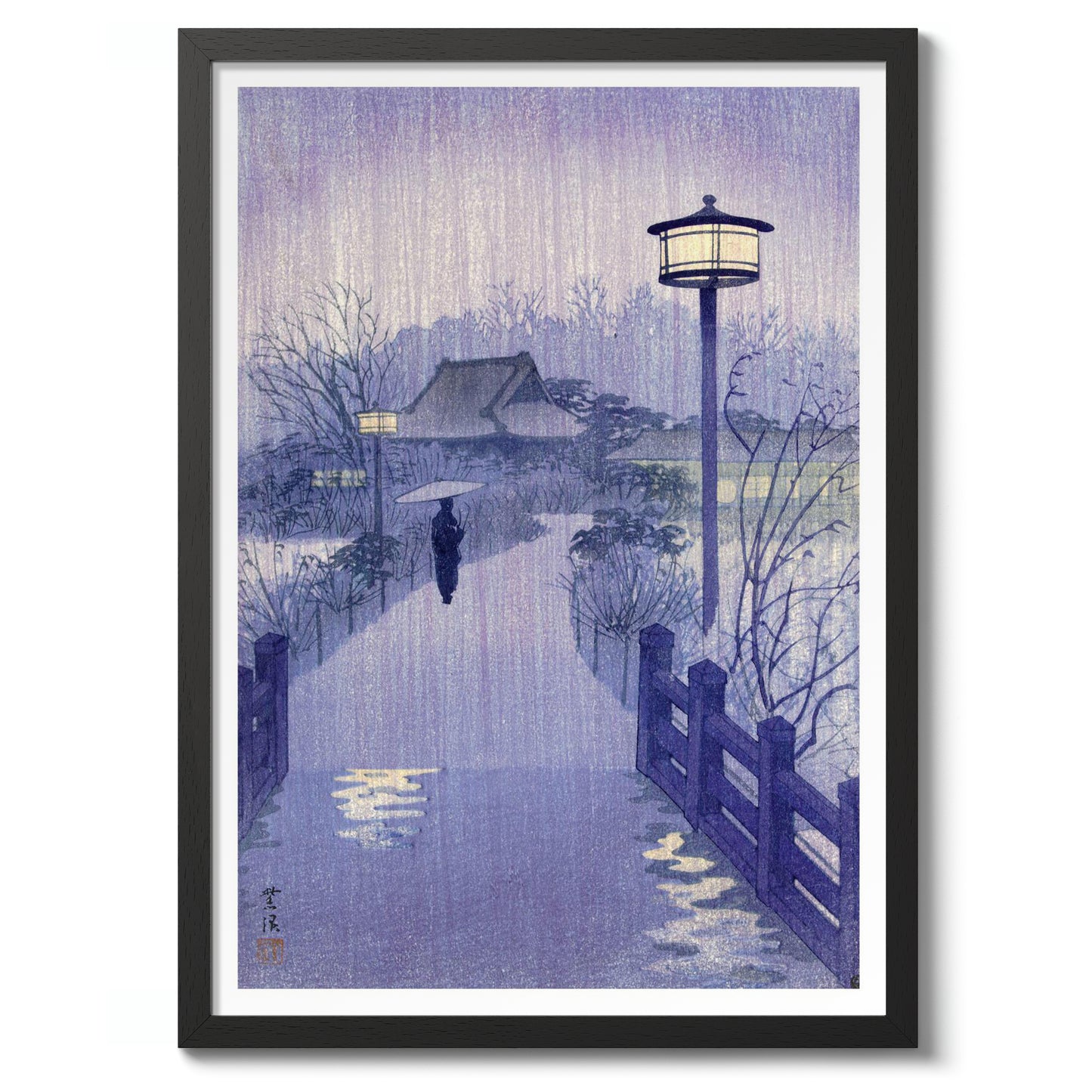 Kvällsregn vid Shinobazu-dammen, Tokyo