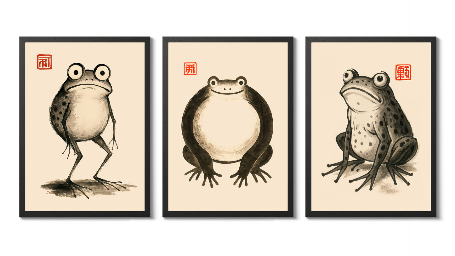 Hoji-stijl kikkers triple