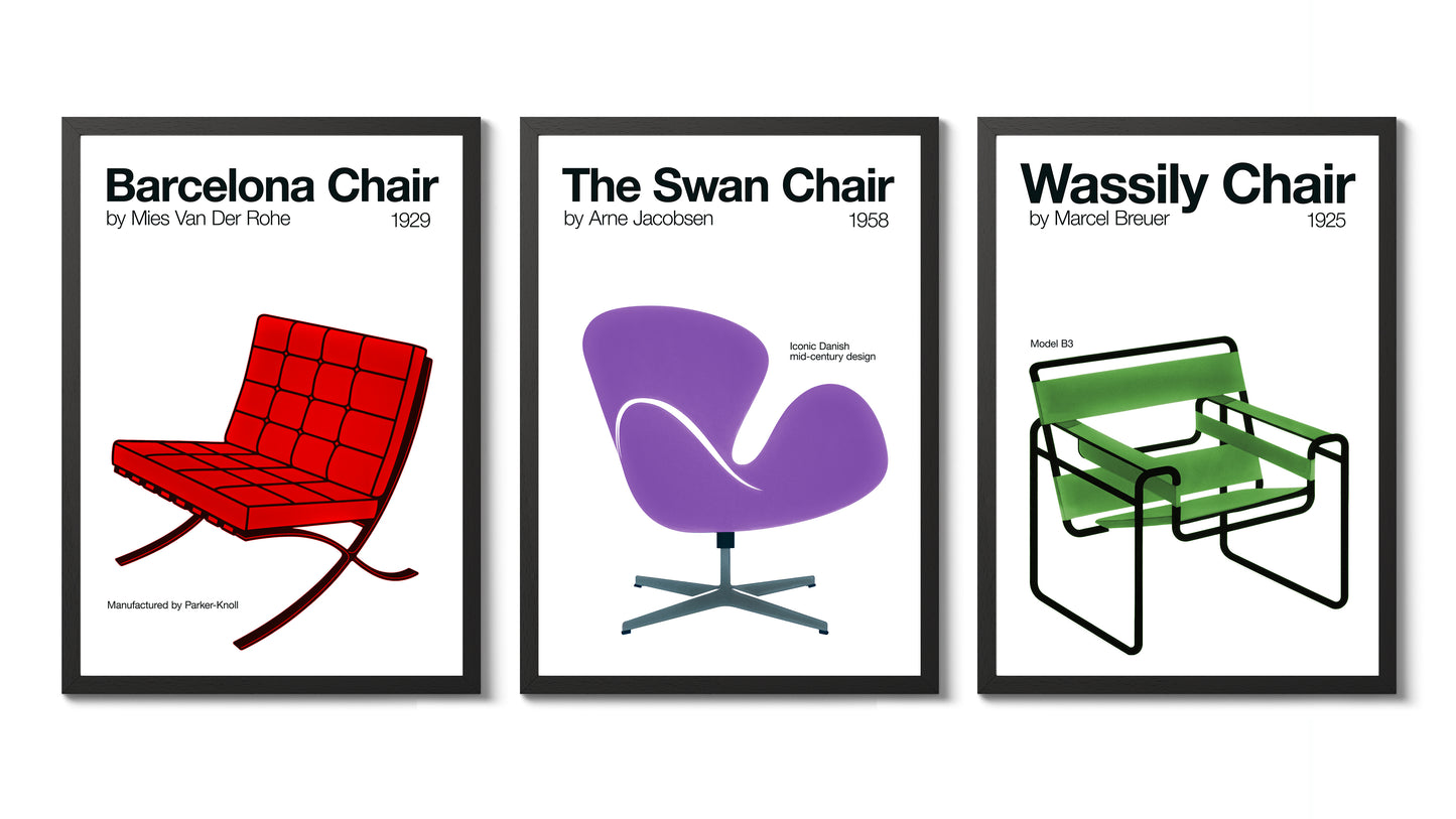 Trio de chaises du milieu du siècle