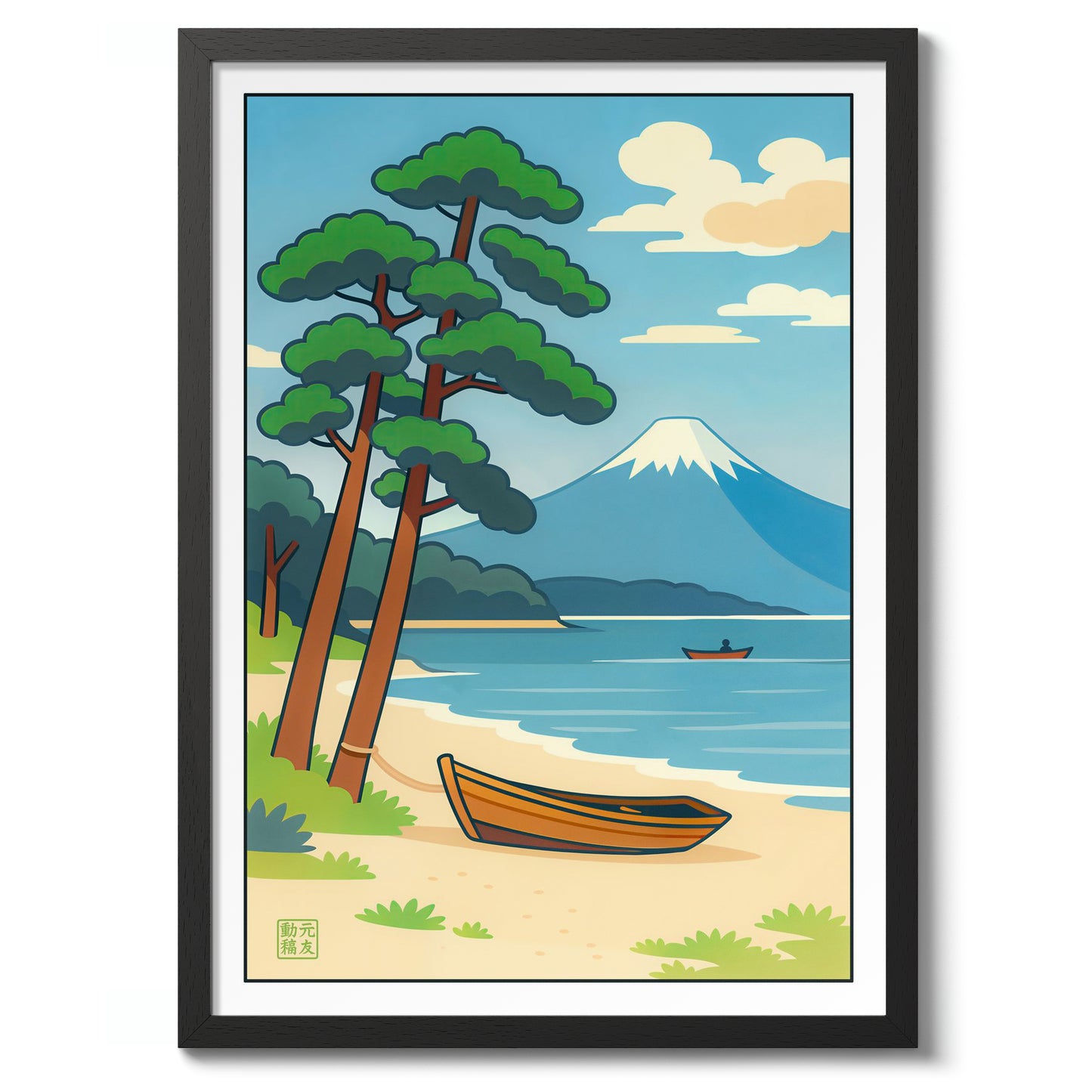 Visboten bij de berg Fuji