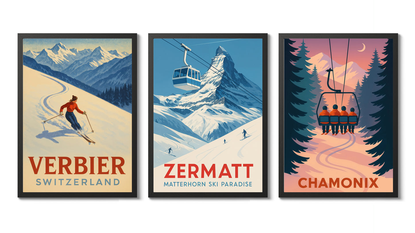 Grafisk Skidort Trio